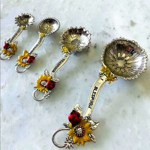 Vintage Silver Plated measure spoons with spring design